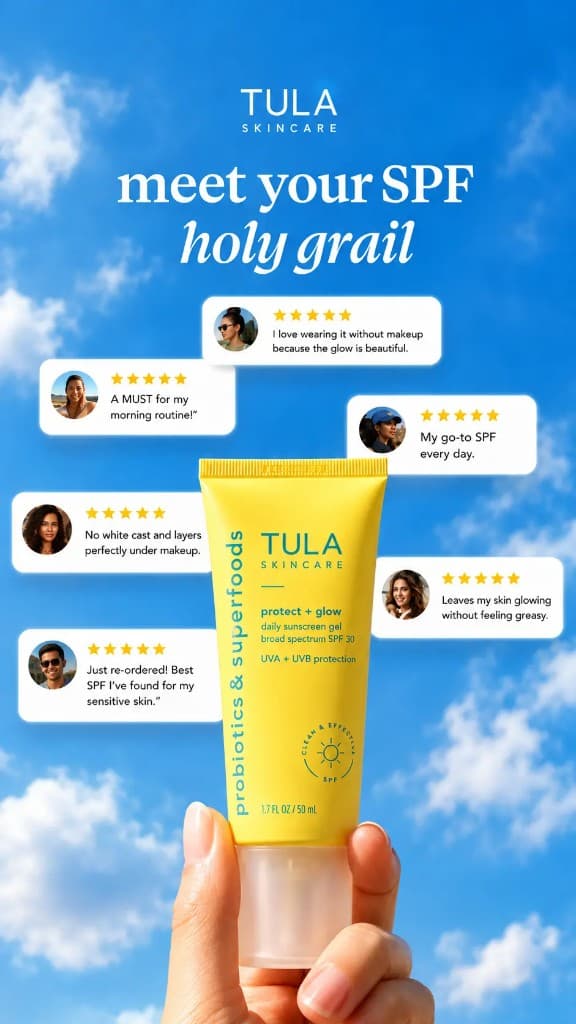 Tula Skincare SPF ad creative